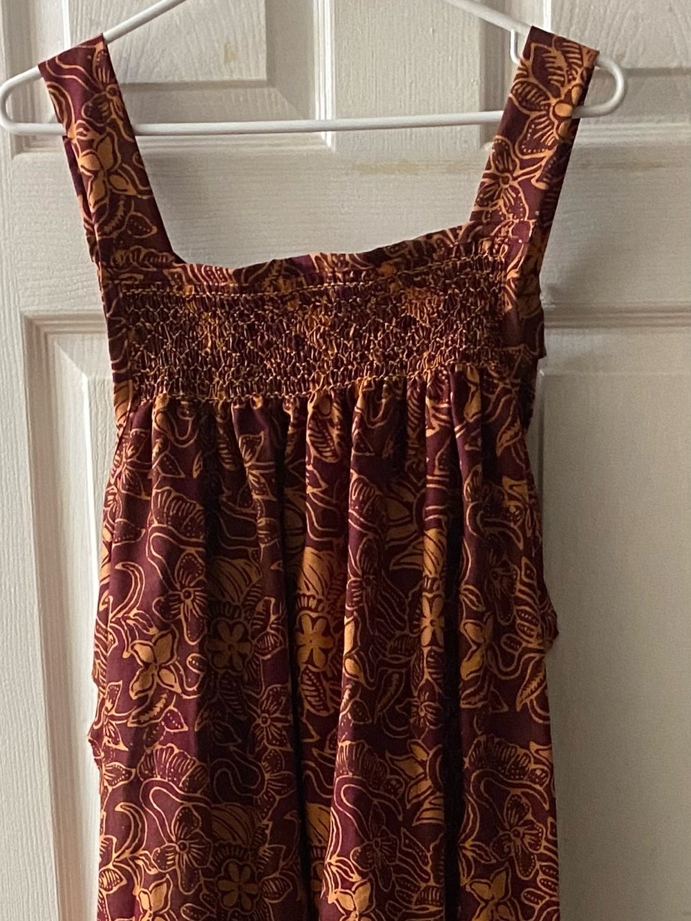 Smocked Cotton Batik Dress